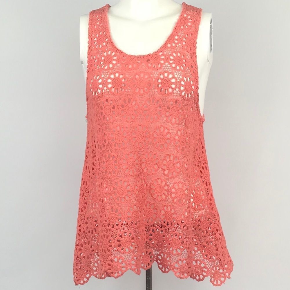 Pins and Needles (UO) daisy lace swing boho top -M
